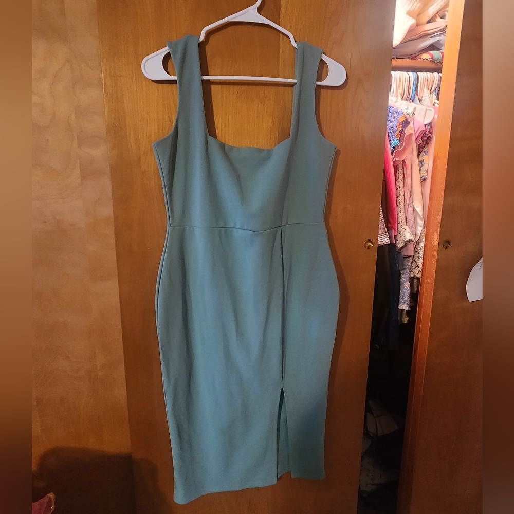 Nasty Gal Teal Midi Dress Size 10